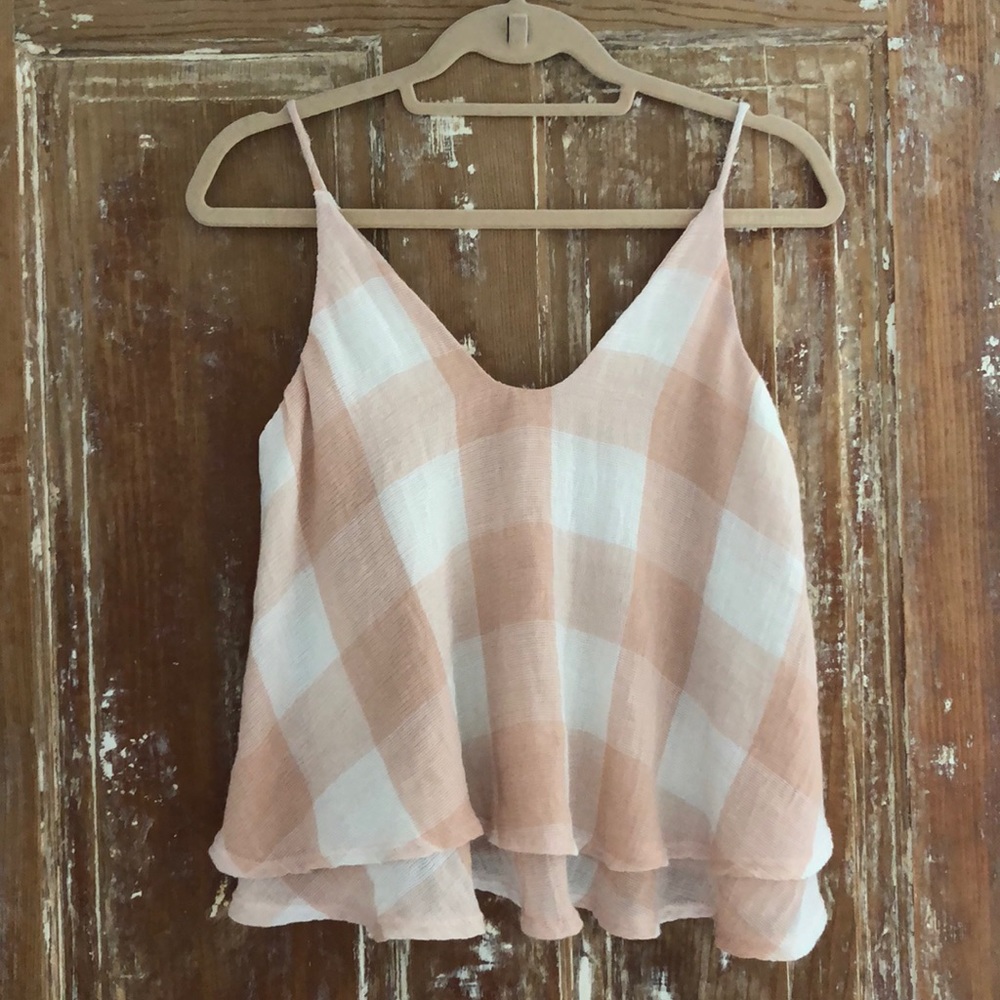 Super flattering check top by Vintage Havana Sz M